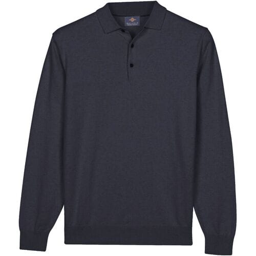 Baileys Trui Pima Cotton Polo Pullover Placket Buttons Dark Blue / male