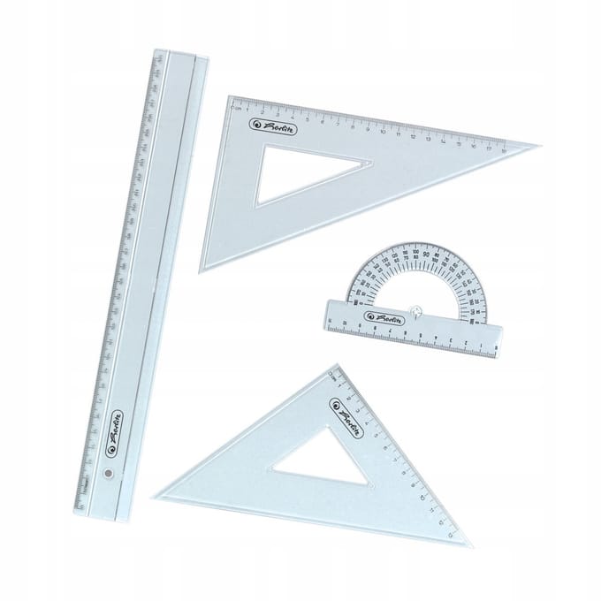 Herlitz Geometrie Set 4 Delen - Precisie voor School & Werk