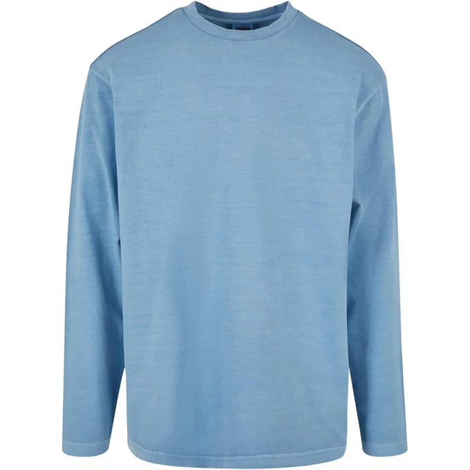 Urban Classics - Heavy Oversized Garment Dye Longsleeve shirt - M - Blauw