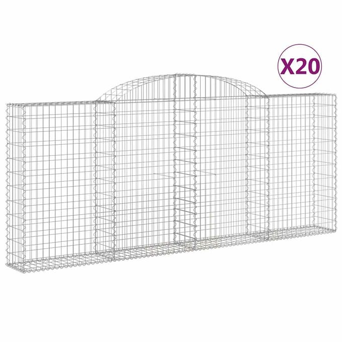 vidaXL - Schanskorven - 20 - st - gewelfd - 300x30x120/140 - cm - ijzer