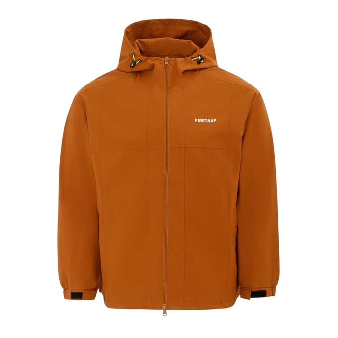 Firetrap Heren Lichtgewicht Jas met Capuchon (Koffie)