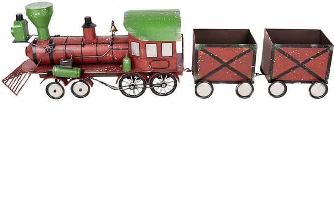 Clayre & Eef Kerstdecoratie Beeld Trein 168x30x46 cm Rood Metaal