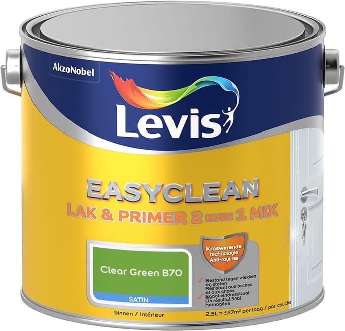 Levis - Easyclean Lak & Primer 2-In-1 Mix - Clear Green B70 - Mengverf - 2,5 L