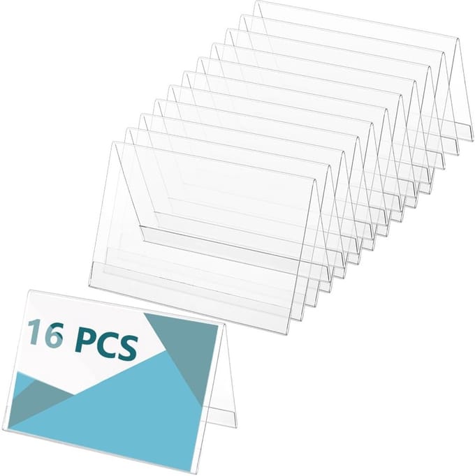 Dailygoods- Naamplaathouder 16 Stuks - Bureaubordframe 150 × 74 mm