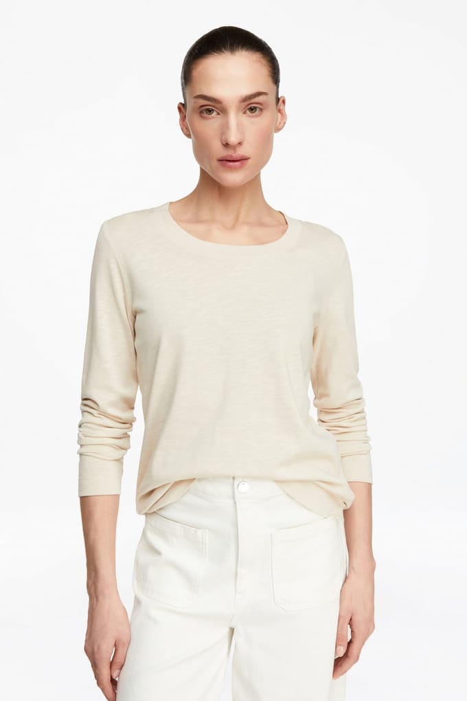 Comma  T-shirts Beige Größe: 46 | Longsleeves Outlet | Damen | Braun
