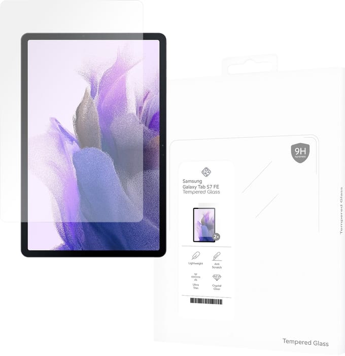 Cazy screenprotector geschikt voor Samsung Galaxy Tab S7 FE - Screenprotector Tablet Glas - 2 Stuks