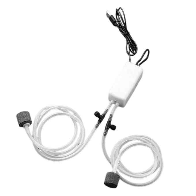 USB Vis   Zuurstofpomp Draagbaar Stil Dubbele Uitlaat   Visserij Zuurstof   Pomp voor Thuis Aquarium