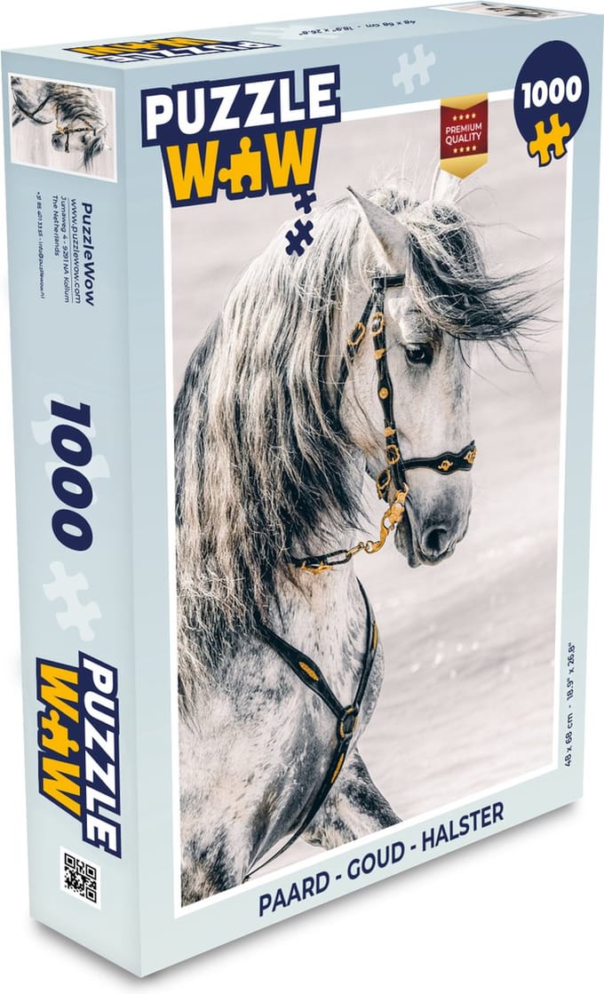 Puzzel Paard - Goud - Halster - Legpuzzel - Puzzel 1000 stukjes volwassenen