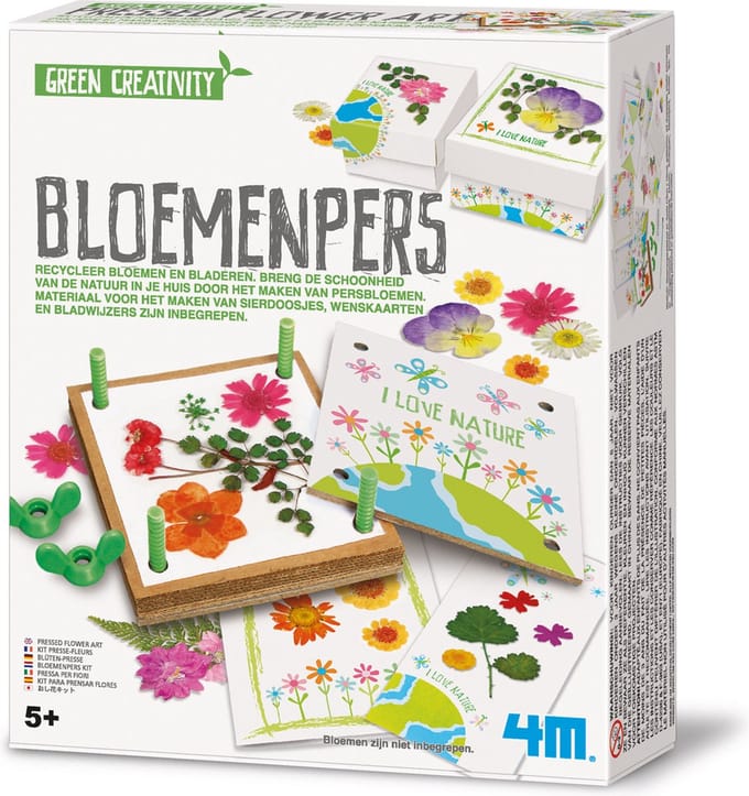 4M Knutselen - Bloemenpers - Creatief Speelgoed - Hobbypakket Bloemen - Green Creativity - 5 Jaar