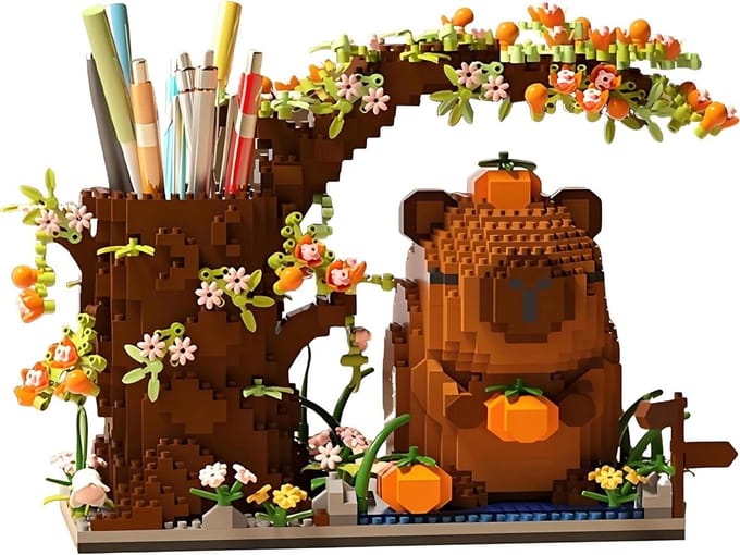 Bouwstenen Set - Dieren Bloemen - Creatief Spelen - Bureau Organizer - 1880 Stuks - Multicolor