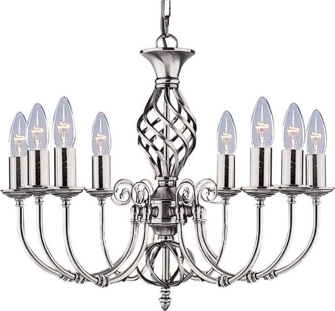 Searchlight ZANZIBAR Kroonluchter 8 Lichts Zilver