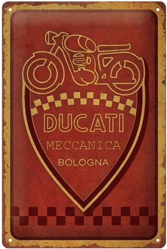 Metaal Bord 20 x 30cm Ducati - Meccanica Bologna