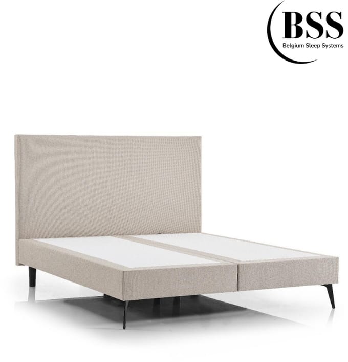 BSS Bedding Milan - Onderbox - Luxe Stoffering - 140x200 cm - Beige (zonder Matras)
