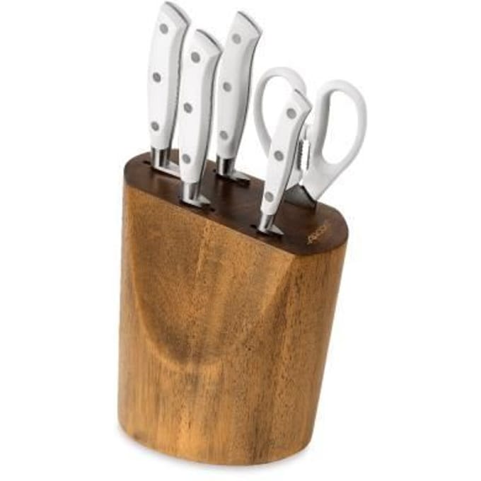 Blok 4 messen + schaar Arcos Riviera Wit - Roestvrij staal Nitrum com 0,000000 Wit