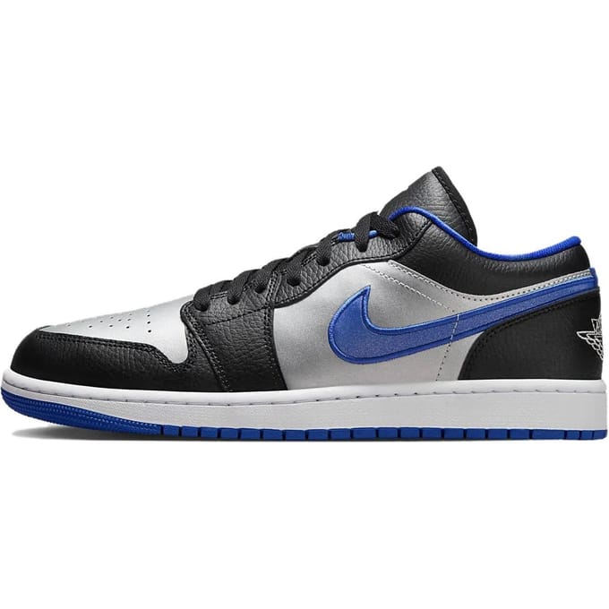 Jordan 1 Low Zwart Game Royal Metallic Platinum 553558-007 45 gray