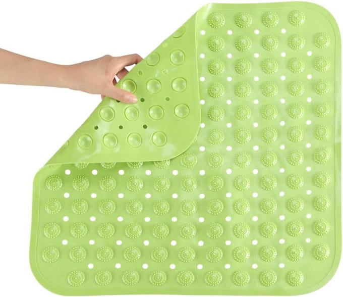 Douchemat Antislip - Badmat Rubber - Veilig Douchen - Met Voetmassage - 48 x 48 cm - Groen