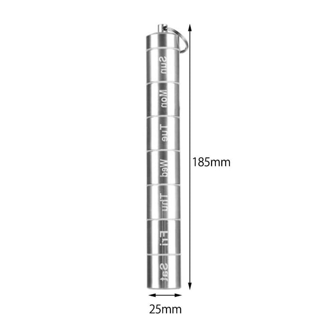 7 Dagen Wekelijkse Pillendoos Houder Wekelijkse Opbergorganizer Container Aluminiumlegering Tablet Dispenser white