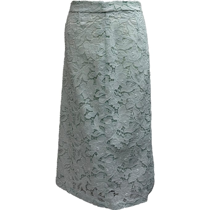Zimmermann Kant Gedetailleerde Midi Rok in Mintgroene Polyester
