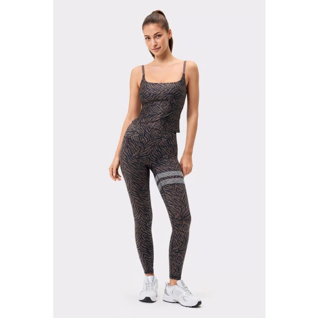 STRONGER - printed one strap tank top - Training singlet dames - Zand-Zwart