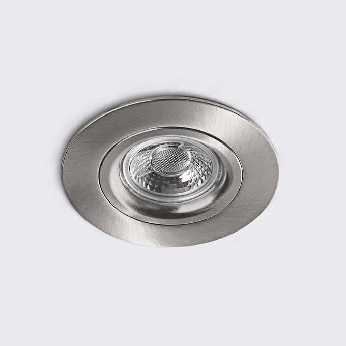 Heitronic LED plafond inbouwspot DL6809, rond, nikkel