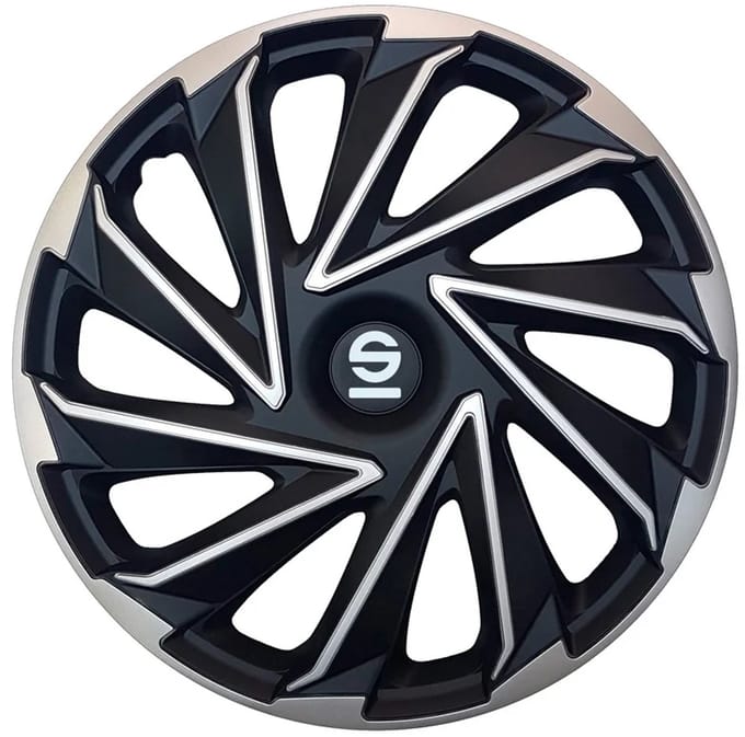 Sparco Wieldoppen Varese 14 inch Zilver Zwart - 4 stuks