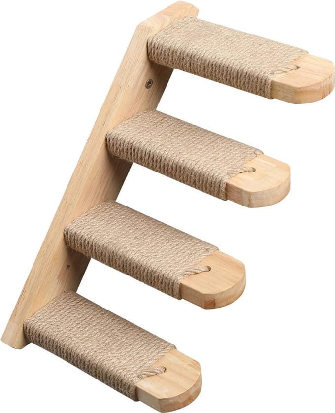 VLSelect® Kattenklimmuur - Katten Klimwand - Katten Klimrek - 4 Stap Kat Trap
