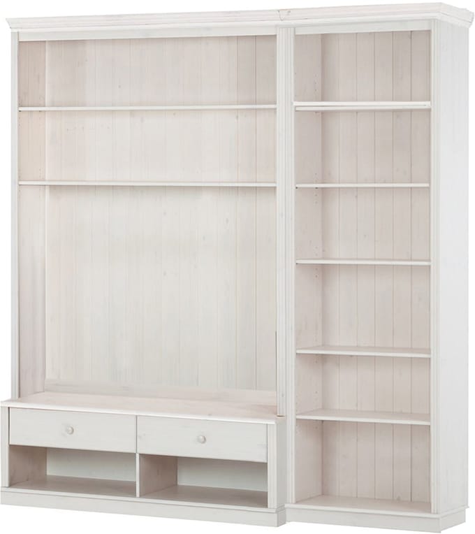 Anita-Boekenkast Tv-lowboard - Wit Grenen