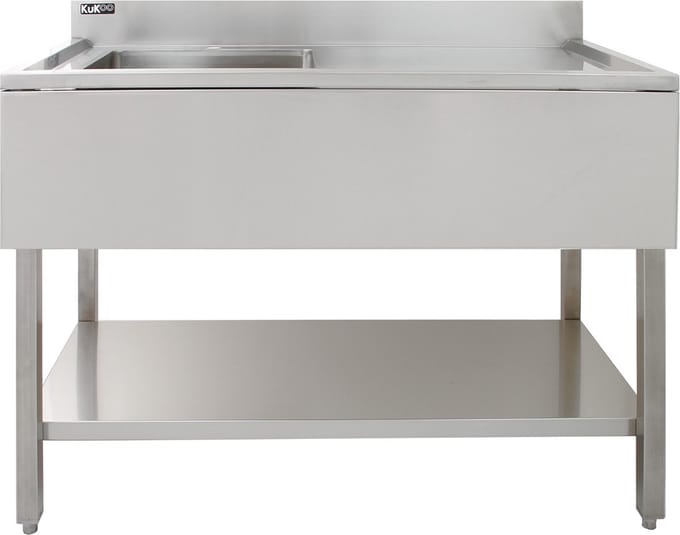 Professionele catering spoeltafel - zilver - 120 cm - met zeefplug
