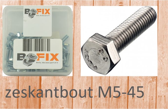 Bofix Zeskant Bout M5 X 45 Mm Verzinkt 25 Stuks (217545)