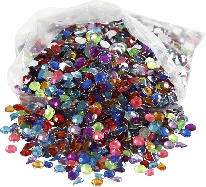 Creotime Strasstenen, afm 5 mm, kleuren assorti, 3000 assorti