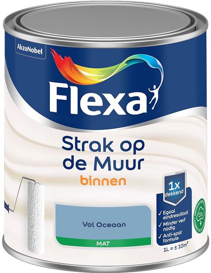 Flexa - Strak Op De Muur Binnen Mat - Vol Oceaan - Mengverf - 1 L