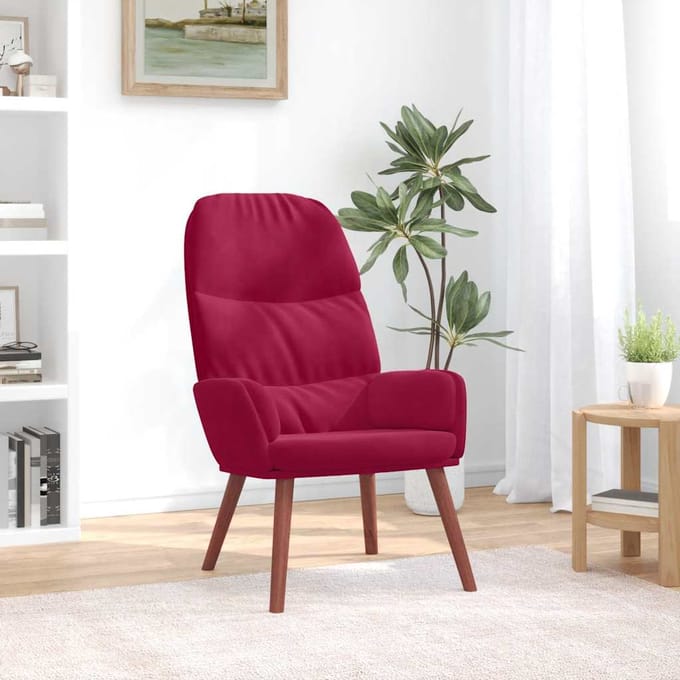 vidaXL Relaxstoel fluweel wijnrood