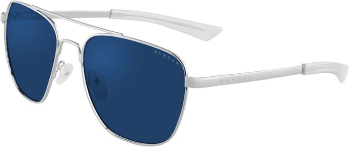 GUNNAR - MUSTANG Gaming Bril - Computerbril - Blauw Licht Bril - Blue Light Glasses 0.0 Sterkte - Chrome - Sun