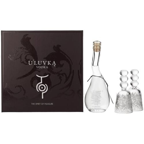 U'Luvka Vodka 40% Vol. 0,1l in geschenkverpakking met 2 Bril