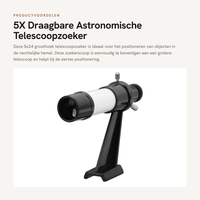 Dailygoods - 5X Draagbare Astronomische Telescoopzoeker voor Positionering
