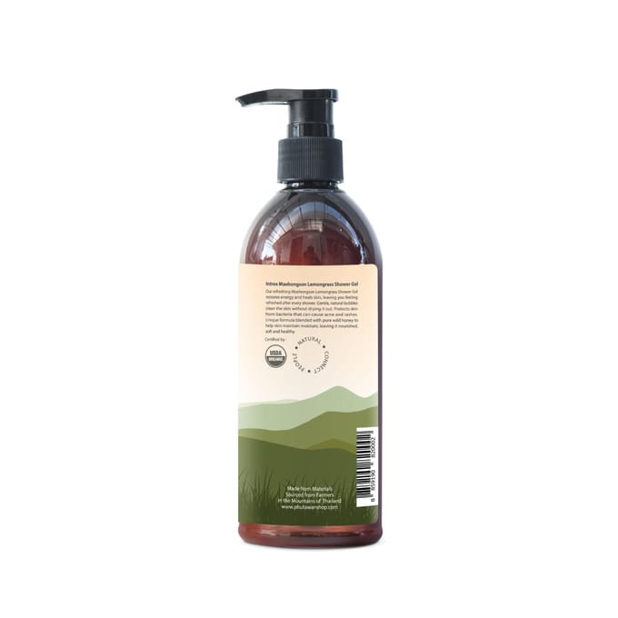 Phutawan Intree Organic Mountain Maehongson Lemongrass Shower Gel 320 ml. 320 ml. white