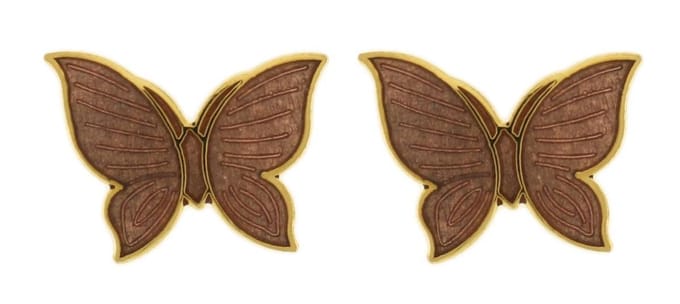 Behave - Oorringen dames - vlindermotief - bruin - 1,5 cm