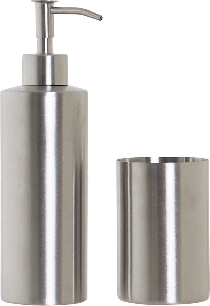 Items Zeeppompje - incl. beker - RVS - 21 cm - badkamer accessoires