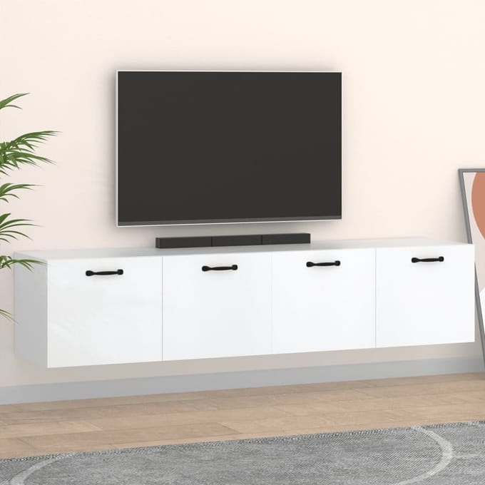 vidaXL - Wandkasten - 2 - st - 60x36,5x35 - cm - bewerkt - hout - wit