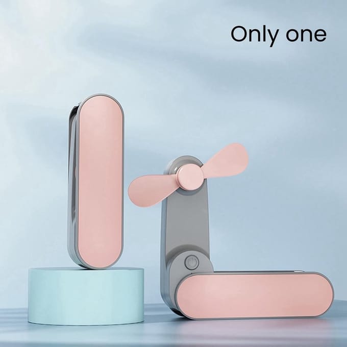Mini Ventilator - USB - Stil & Draagbaar - Laag Geluidsniveau - 2 Snelheden - Compacte Bureauventilator voor Reizen, Thuis & Kantoor - Roze Tafelventilator
