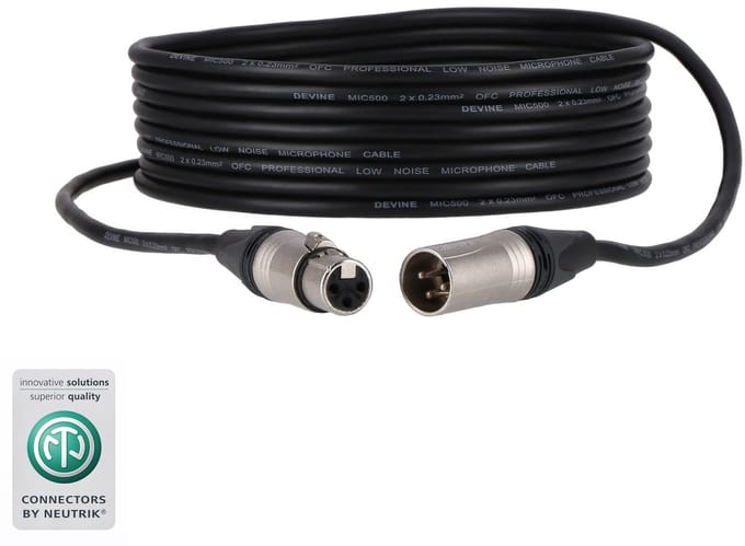 Devine MIC500N/5 XLR microfoon/signaalkabel met Neutrik-connectoren 5 meter