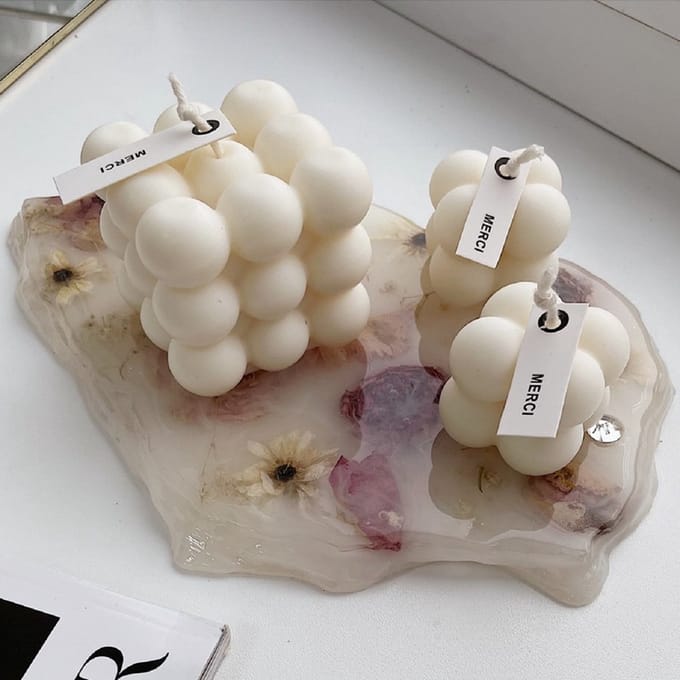 Clearly Lucky - Set van 3 bubble kaarsen - Bubble Candle - Bubble Kaars - Vegan - handgemaakt - Soja-Bubbelkaars