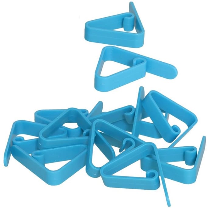 Gerim Kitchen Solutions Tafelkleedklemmen - 12x stuks - blauw - kunststof