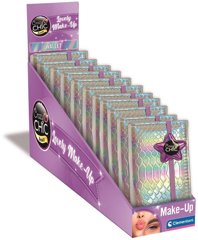 Clementoni - Crazy Chic - Teen Wallet Make-up - 21 kleuren oogschaduw, lipgloss & blush - vanaf 6 jaar
