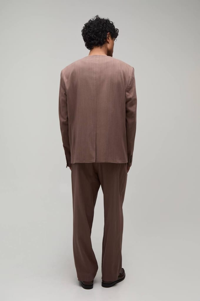 Linnen-look Pantalon Met Relaxed Fit En Getailleerde Snit | Chocolate | Size 32