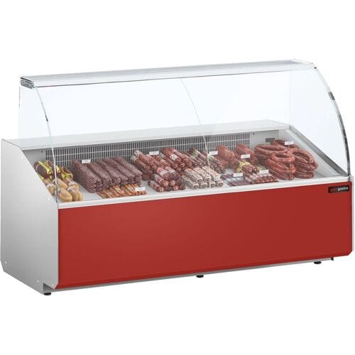 GGM Gastro Kühltheke - 2500mm - Frontblende Dunkelrot