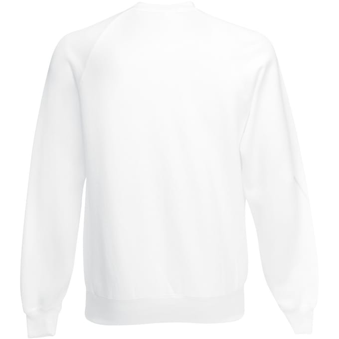 Fruit Of The Loom Unisex Raglan Mouwen Belcoro® Sweatshirt (Wit)