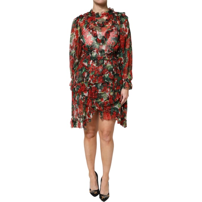 Floral Print Mini Jurk Ruffles
