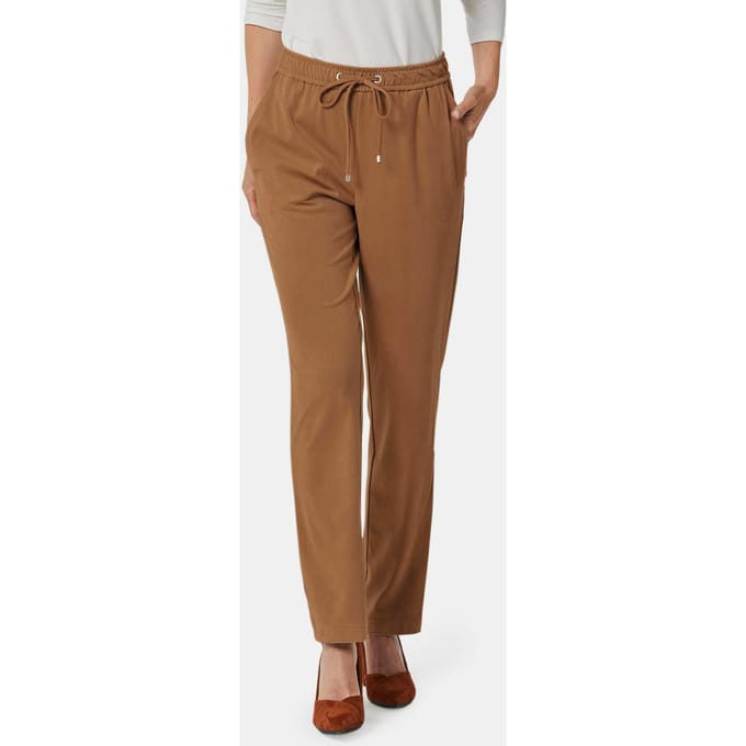 Broek SARA in suèdelook - camel - Gr. 25 van Goldner Fashion