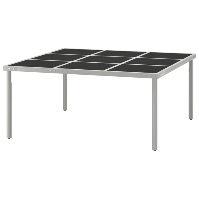 vidaXL - Tuintafel - 170x170x74,5 - cm - glas - en - staal